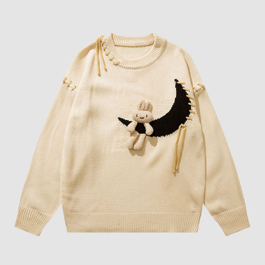 Style Core Aesthetics, New Style Trends Moon & Rabbit Doll Sweater Style Core Aesthetics, New Style Trends Moon & Rabbit Doll Sweater