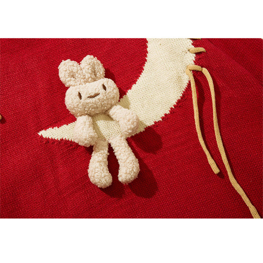 Style Core Aesthetics, New Style Trends Moon & Rabbit Doll Sweater Style Core Aesthetics, New Style Trends Moon & Rabbit Doll Sweater