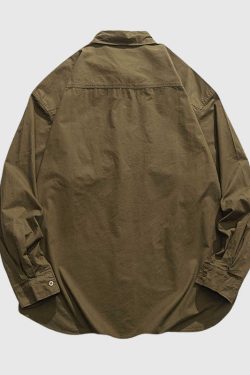 Style Core Aesthetics, New Style Trends Multi-Pockets Solid Shirts