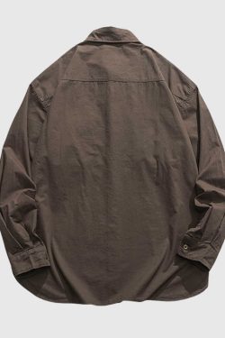 Style Core Aesthetics, New Style Trends Multi-Pockets Solid Shirts