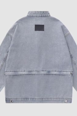 Style Core Aesthetics, New Style Trends Number Embroidered Denim Jacket