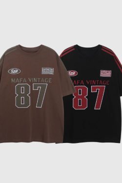 Style Core Aesthetics, New Style Trends Number Print Racing Tee