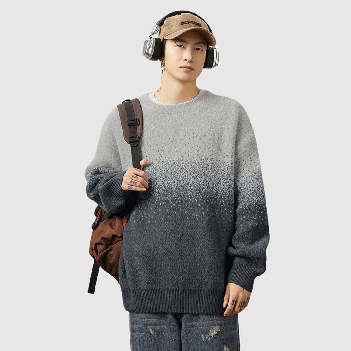 Style Core Aesthetics, New Style Trends Ombre Gradient Knit Sweater Style Core Aesthetics, New Style Trends Ombre Gradient Knit Sweater