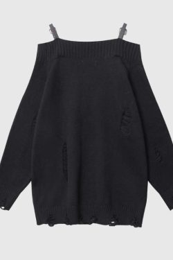 Style Core Aesthetics, New Style Trends One-Shoulder Lazy Style Loose Sweater