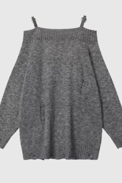 Style Core Aesthetics, New Style Trends One-Shoulder Lazy Style Loose Sweater