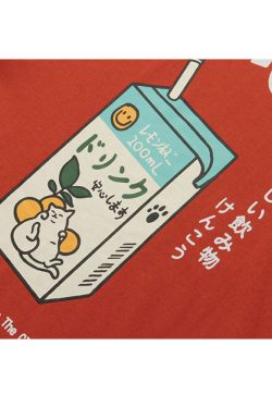 Style Core Aesthetics, New Style Trends Orange Juice Print Tee