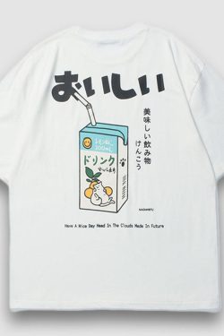 Style Core Aesthetics, New Style Trends Orange Juice Print Tee