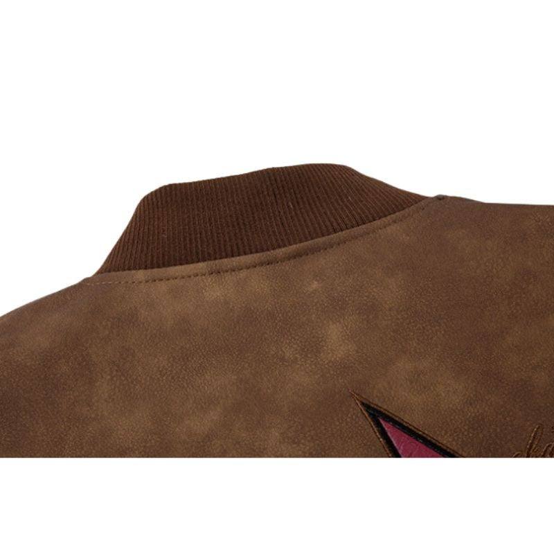 Style Core Aesthetics, New Style Trends Original Streetwear Embroidered Leather Baseball Jacket Style Core Aesthetics, New Style Trends Original Streetwear Embroidered Leather Baseball Jacket