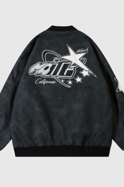 Style Core Aesthetics, New Style Trends Original Streetwear Embroidered Leather Baseball Jacket