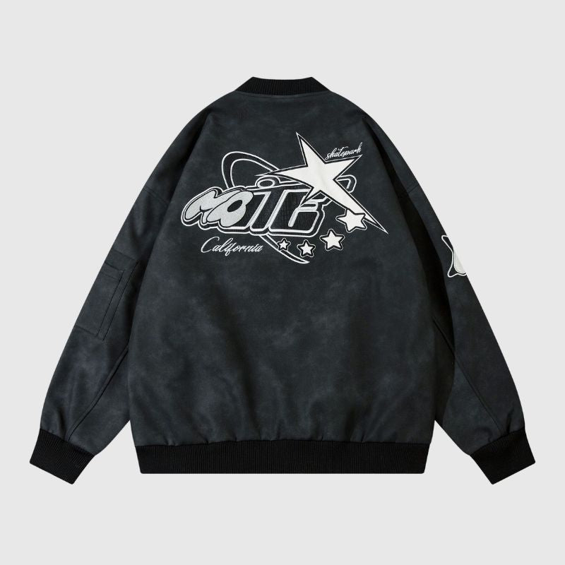 Style Core Aesthetics, New Style Trends Original Streetwear Embroidered Leather Baseball Jacket Style Core Aesthetics, New Style Trends Original Streetwear Embroidered Leather Baseball Jacket