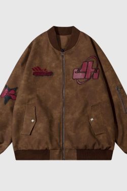 Style Core Aesthetics, New Style Trends Original Streetwear Embroidered Leather Baseball Jacket