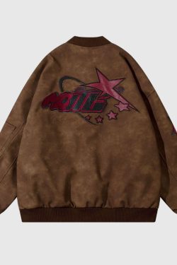 Style Core Aesthetics, New Style Trends Original Streetwear Embroidered Leather Baseball Jacket