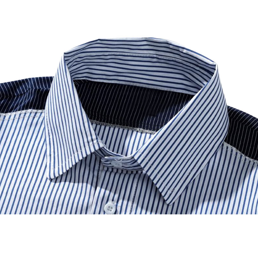 Style Core Aesthetics, New Style Trends Oversized Patchwork Stripe Shirts Style Core Aesthetics, New Style Trends Oversized Patchwork Stripe Shirts