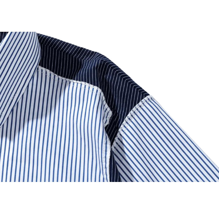 Style Core Aesthetics, New Style Trends Oversized Patchwork Stripe Shirts Style Core Aesthetics, New Style Trends Oversized Patchwork Stripe Shirts