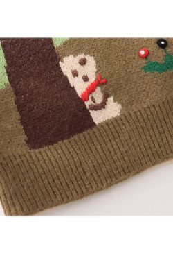 Style Core Aesthetics, New Style Trends Pastoral Illustration Vest Sweater