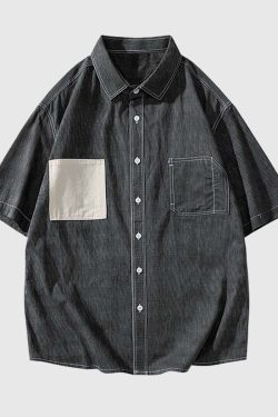 Style Core Aesthetics, New Style Trends Patch Pocket Denim Shirt