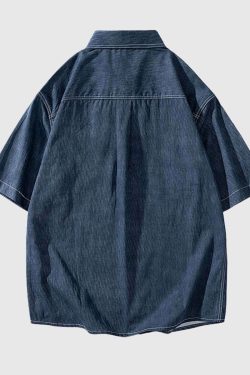 Style Core Aesthetics, New Style Trends Patch Pocket Denim Shirt