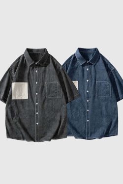 Style Core Aesthetics, New Style Trends Patch Pocket Denim Shirt