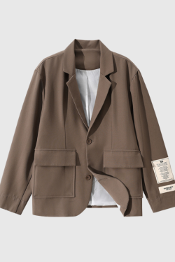 Style Core Aesthetics, New Style Trends Patch Pockets Casual Blazer