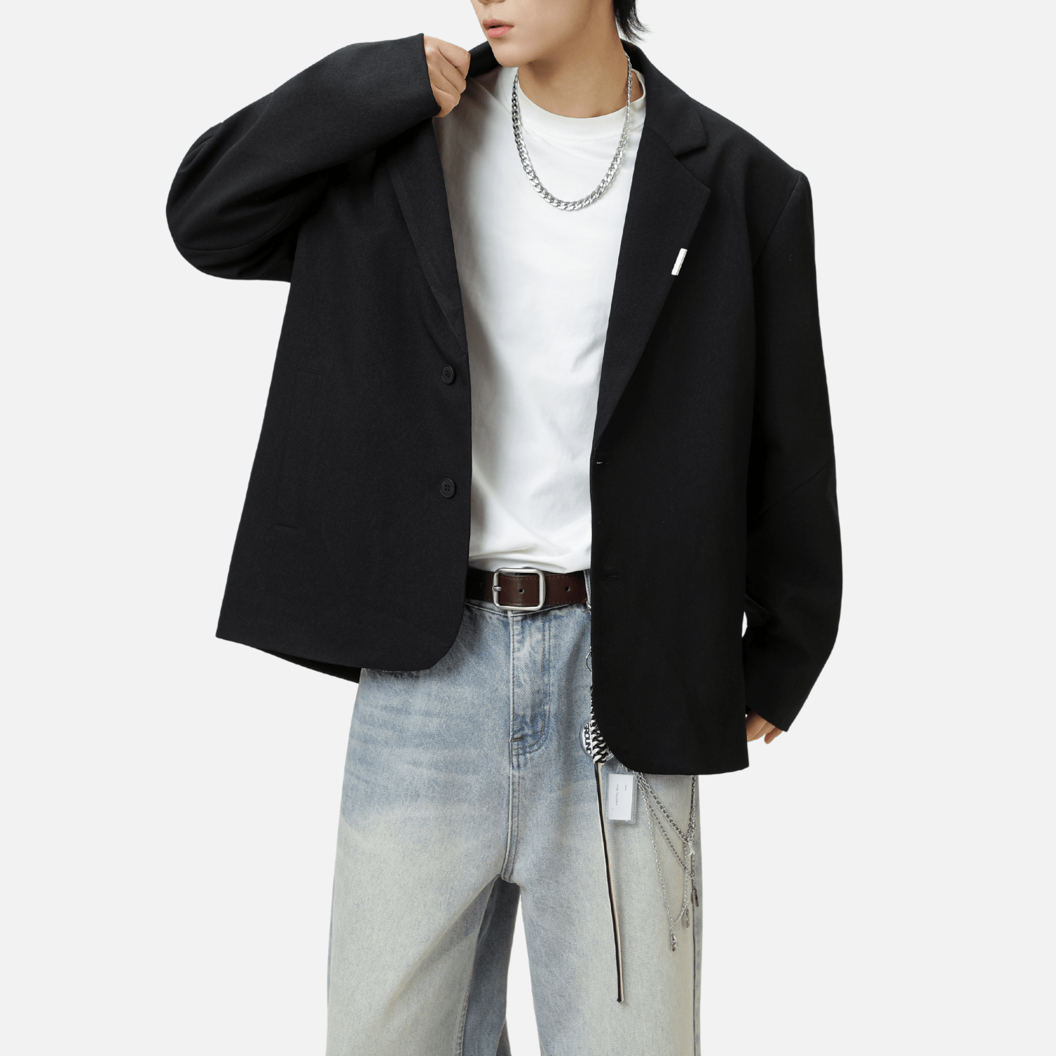 Style Core Aesthetics, New Style Trends Patchwork Design Retro Blazer Style Core Aesthetics, New Style Trends Patchwork Design Retro Blazer