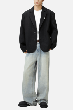 Style Core Aesthetics, New Style Trends Patchwork Design Retro Blazer