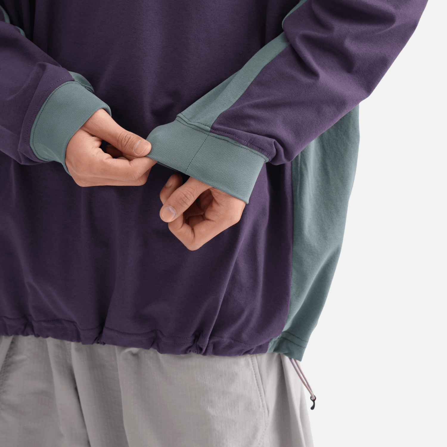 Style Core Aesthetics, New Style Trends Patchwork Drawstring Long-Sleeve Tee Style Core Aesthetics, New Style Trends Patchwork Drawstring Long-Sleeve Tee