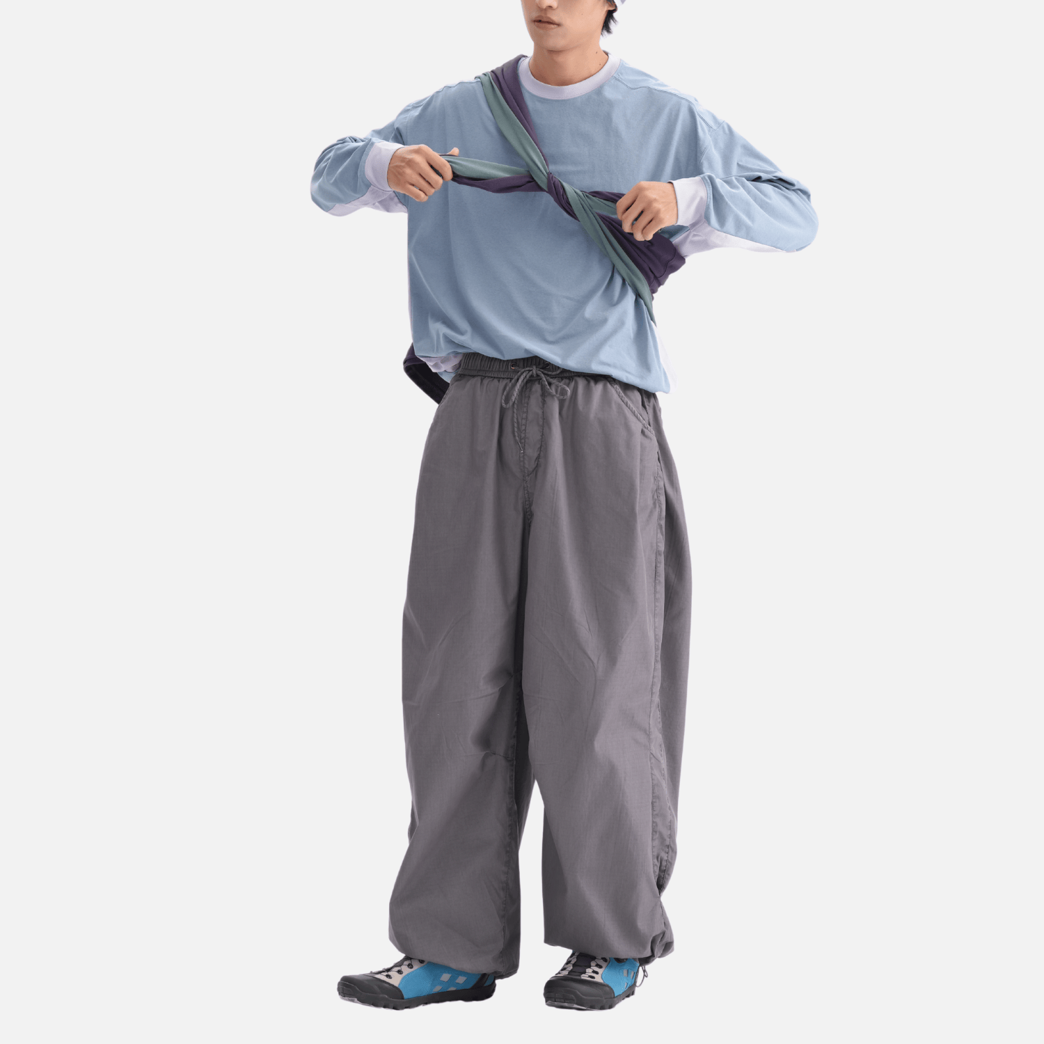 Style Core Aesthetics, New Style Trends Patchwork Drawstring Long-Sleeve Tee Style Core Aesthetics, New Style Trends Patchwork Drawstring Long-Sleeve Tee