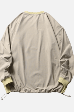 Style Core Aesthetics, New Style Trends Patchwork Drawstring Long-Sleeve Tee