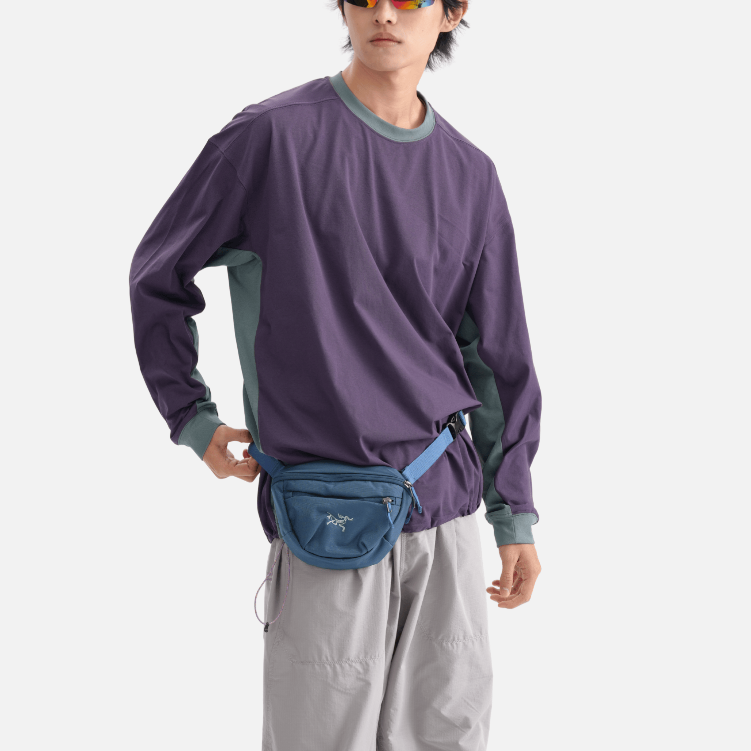 Style Core Aesthetics, New Style Trends Patchwork Drawstring Long-Sleeve Tee Style Core Aesthetics, New Style Trends Patchwork Drawstring Long-Sleeve Tee