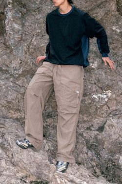 Style Core Aesthetics, New Style Trends Patchwork Drawstring Long-Sleeve Tee