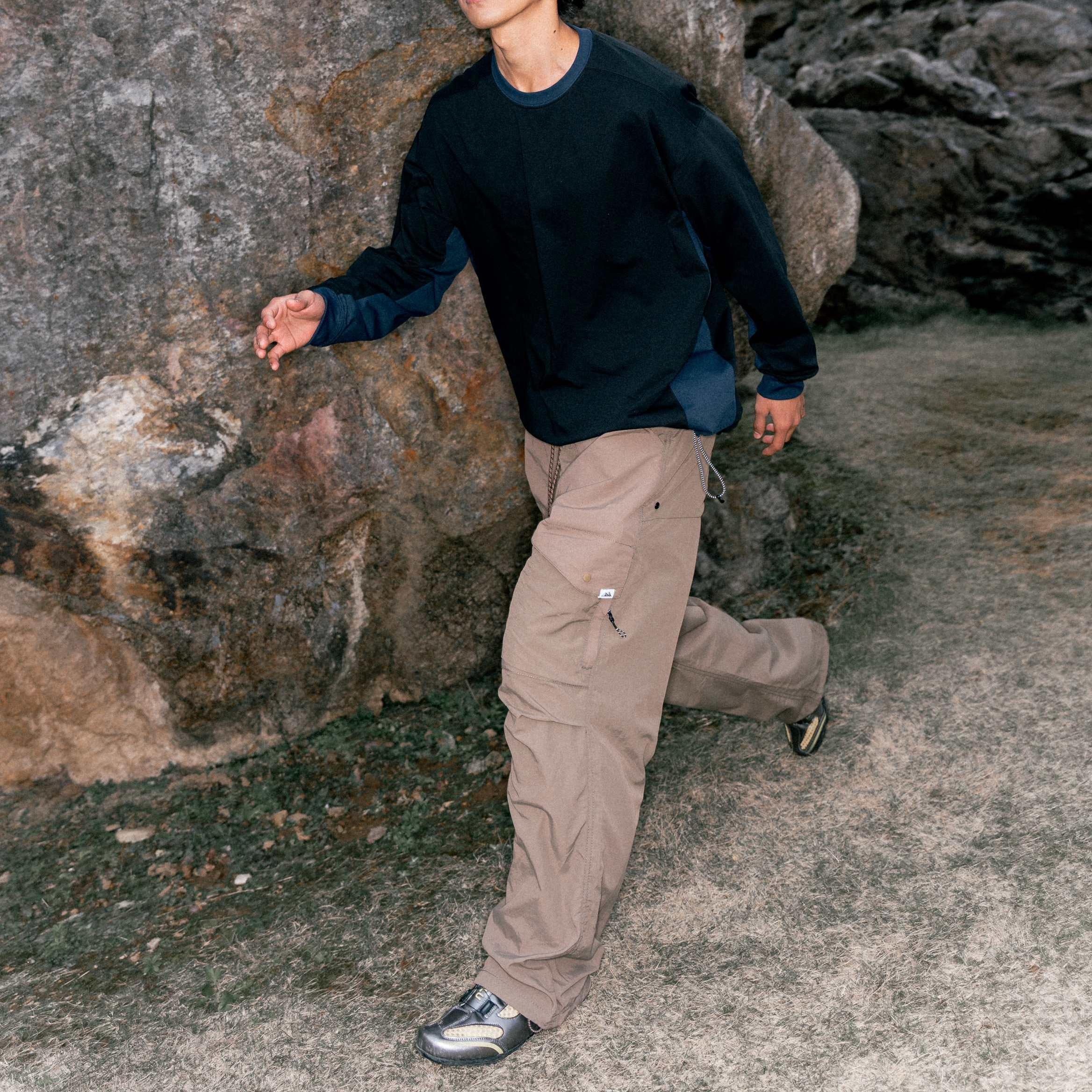 Style Core Aesthetics, New Style Trends Patchwork Drawstring Long-Sleeve Tee Style Core Aesthetics, New Style Trends Patchwork Drawstring Long-Sleeve Tee