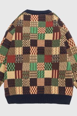 Style Core Aesthetics, New Style Trends Patchwork Knit Sweater