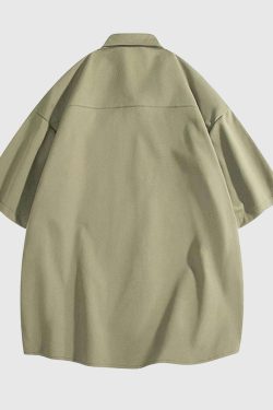 Style Core Aesthetics, New Style Trends Patchwork Pocket Cotton Shirts