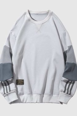Style Core Aesthetics, New Style Trends Patchwork Sleeve Sweatshirt