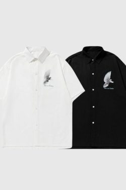 Style Core Aesthetics, New Style Trends Peace Dove Printed Shirts