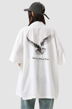 Style Core Aesthetics, New Style Trends Peace Dove Printed Shirts