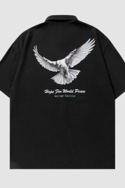 Style Core Aesthetics, New Style Trends Peace Dove Printed Shirts