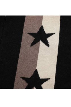 Style Core Aesthetics, New Style Trends Pentagram Striped Collared Cardigan Sweater