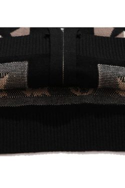 Style Core Aesthetics, New Style Trends Pentagram Striped Collared Cardigan Sweater