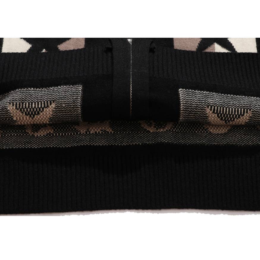 Style Core Aesthetics, New Style Trends Pentagram Striped Collared Cardigan Sweater Style Core Aesthetics, New Style Trends Pentagram Striped Collared Cardigan Sweater