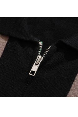 Style Core Aesthetics, New Style Trends Pentagram Striped Collared Cardigan Sweater