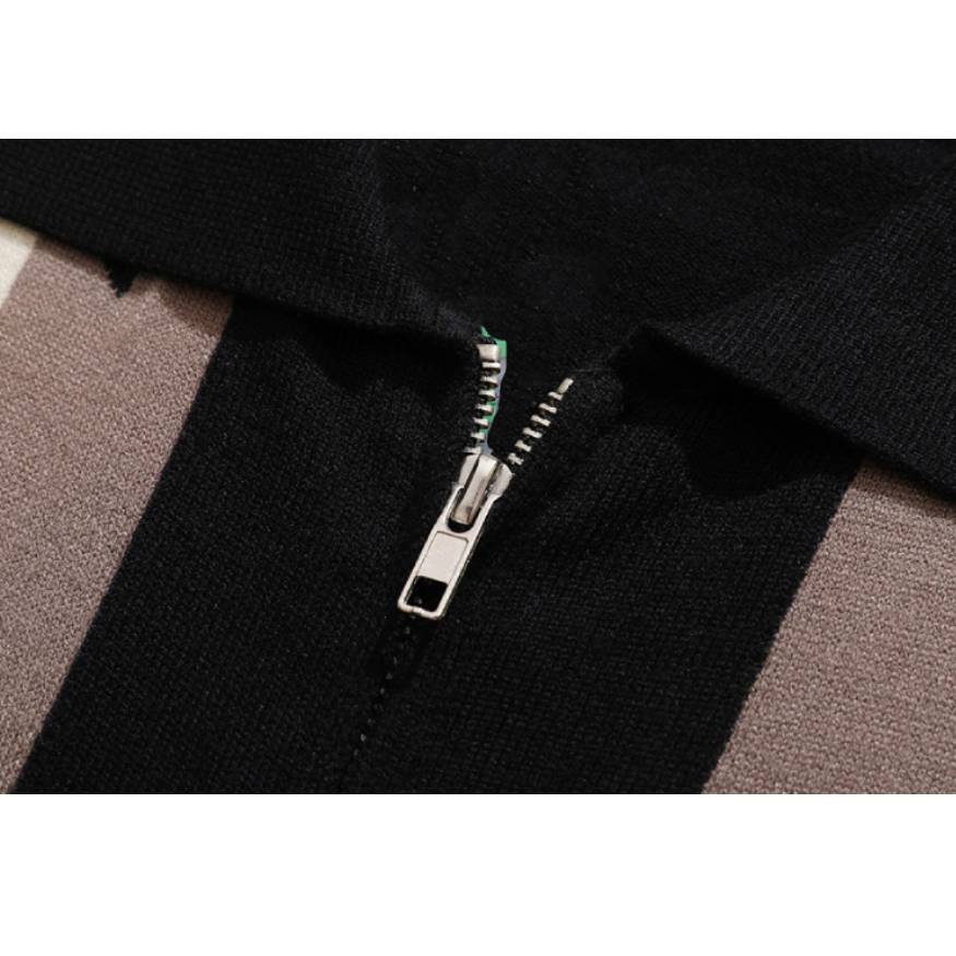 Style Core Aesthetics, New Style Trends Pentagram Striped Collared Cardigan Sweater Style Core Aesthetics, New Style Trends Pentagram Striped Collared Cardigan Sweater