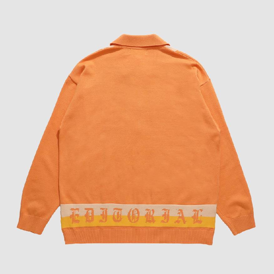 Style Core Aesthetics, New Style Trends Pentagram Striped Collared Cardigan Sweater Style Core Aesthetics, New Style Trends Pentagram Striped Collared Cardigan Sweater