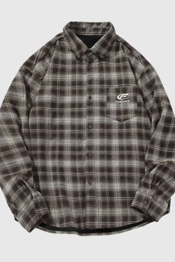 Style Core Aesthetics, New Style Trends Plaid  Button-Up Shirt