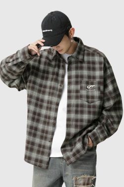Style Core Aesthetics, New Style Trends Plaid Button-Up Shirt