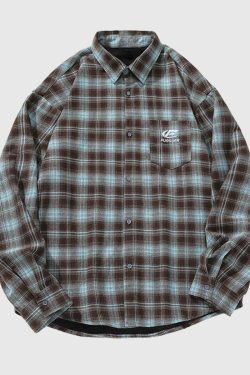 Style Core Aesthetics, New Style Trends Plaid  Button-Up Shirt