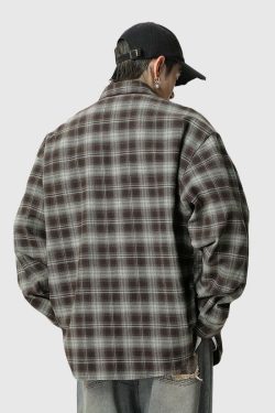 Style Core Aesthetics, New Style Trends Plaid Button-Up Shirt