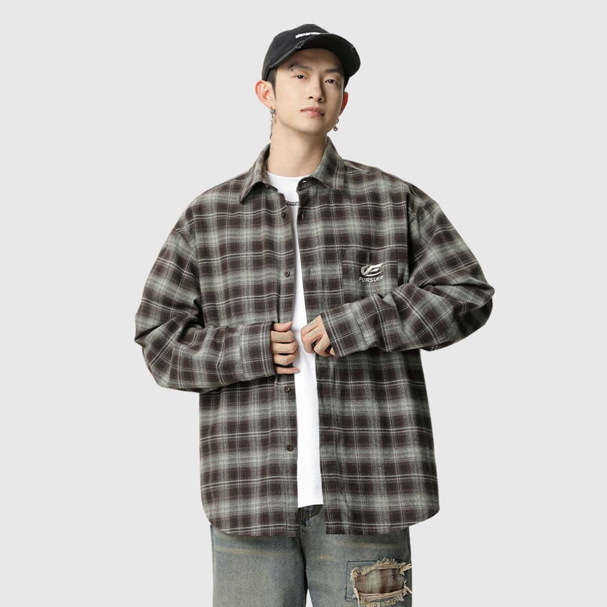 Style Core Aesthetics, New Style Trends Plaid Button-Up Shirt Style Core Aesthetics, New Style Trends Plaid Button-Up Shirt