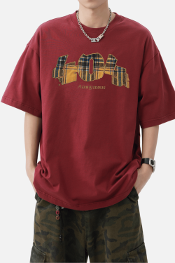 Style Core Aesthetics, New Style Trends Plaid Graphic Cotton T-Shirt