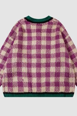 Style Core Aesthetics, New Style Trends Plaid Knit Cardigans